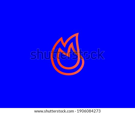 Linear fire, flame loop vector icon logo design template. Minimalistic bonfire, burn, energy vector sign symbol mark logotype.