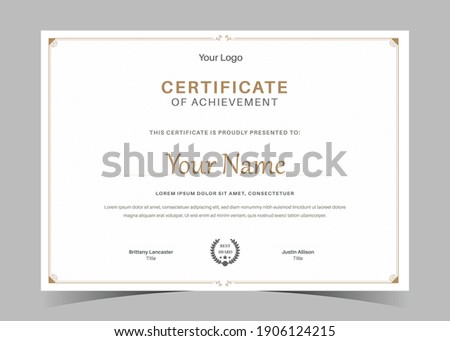 Certificate of Appreciation template, certificate of achievement, awards diploma template Royalty-Free Stock Photo #1906124215