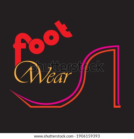 Women's Girls High-Heeled Fashionable Shoes Logo Vector illustration with Black Background