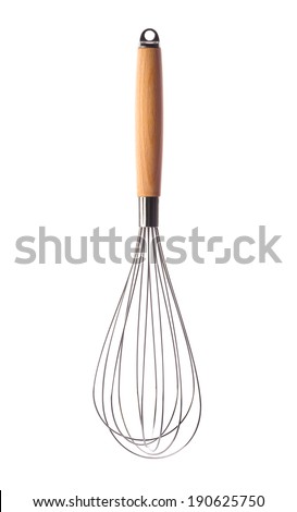 Houseware: steel whisk, isolated on white background Royalty-Free Stock Photo #190625750