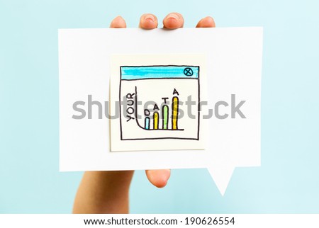 Personal data worth concept on blue background
