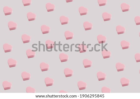 Cute pink heart pattern on white background
