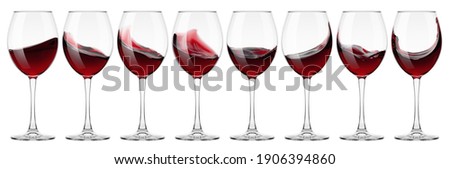 red Wine in glass isolated on white background, full depth of field, clipping path Royalty-Free Stock Photo #1906394860