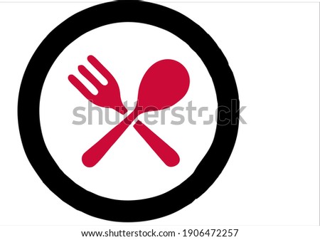 ladle and fork logo vector illustration