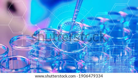 Biochemistry Research Technology Concept - science or medical lab research test tube in the laboratory Royalty-Free Stock Photo #1906479334