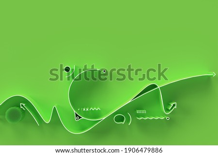 3D Business Graph With Rising Up Arrow. 3d Render Illustration