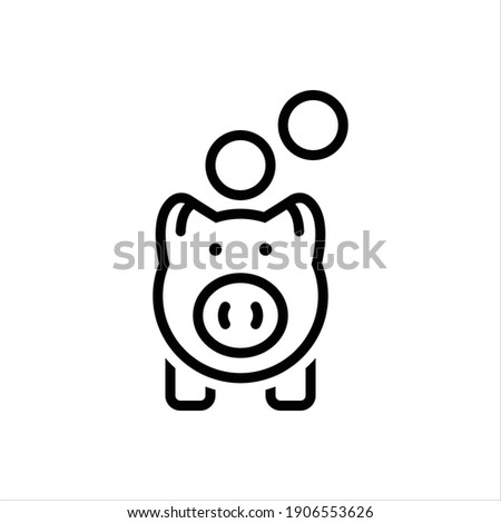 Vector line icon for piggy bank
