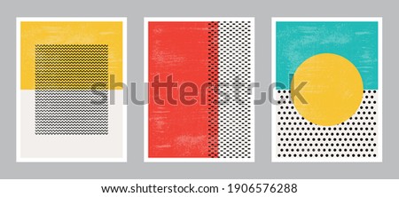 Modern Poster Art. Abstract Wall Art. Digital Interior Decoration Art with Grunge texture. Vector EPS 10. Royalty-Free Stock Photo #1906576288