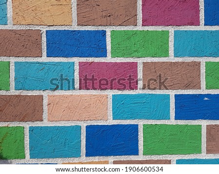 
Colorful brick wall pattern background