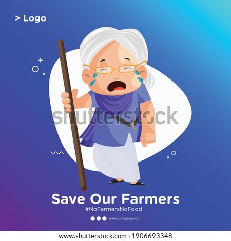 Banner design of a Punjabi woman is crying. Vector cartoon illustration. Isolated on a blue background.