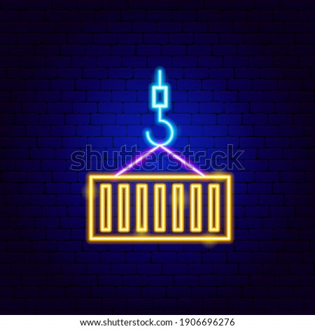 Cargo Express Neon Sign. Vector Illustration of Container Promotion.