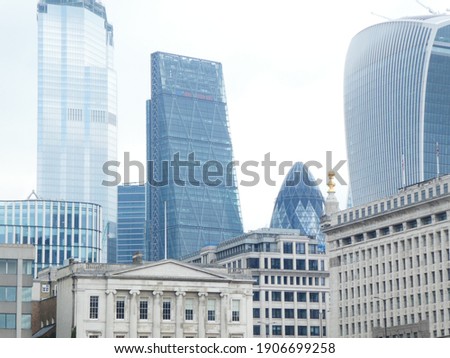 London City Sky Scrapers and buildings. Modern and old styles.
