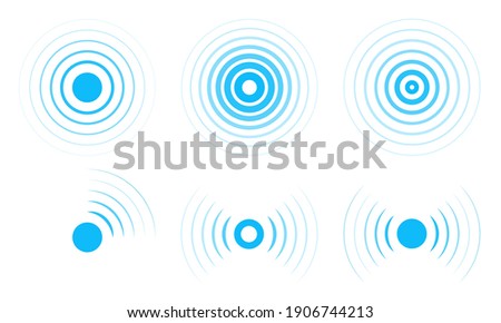 Radar vector icons. Signal concentric circles. Sonar sound waves isolated on white background. Fat style vector illustration EPS 10. Royalty-Free Stock Photo #1906744213