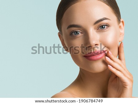 Beauty woman healthy skin fresh clean beautiful female model face Royalty-Free Stock Photo #1906784749