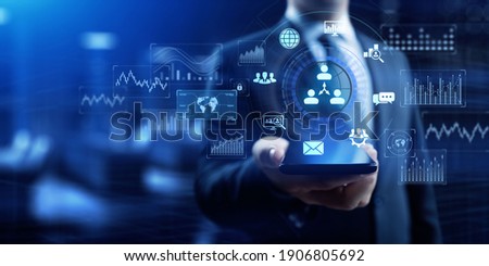 CRM Customer relationship management Business sales marketing technology concept. Royalty-Free Stock Photo #1906805692