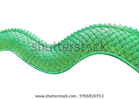 The body of the serpent background,The serpent of the serpent of the serpent is the belief of the ancient creatures  of Buddhism isolated on white background with clipping path included.