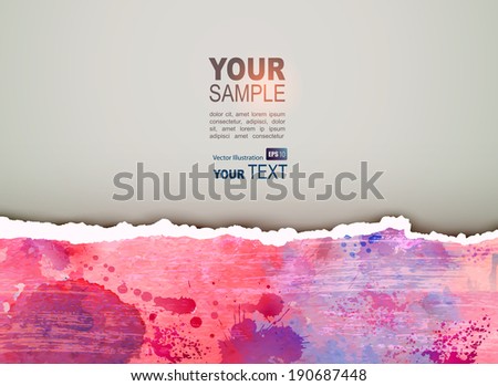 Color grunge scratching vector background.Torn paper 