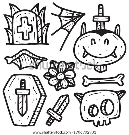 cute doodle vampire designs  for coloring, backgrounds, stickers, logos, symbol, icons and more