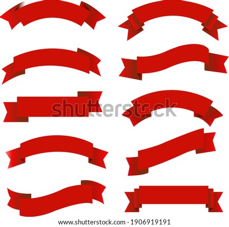 Red Ribbon Big Set Isolated, Vector Illustration