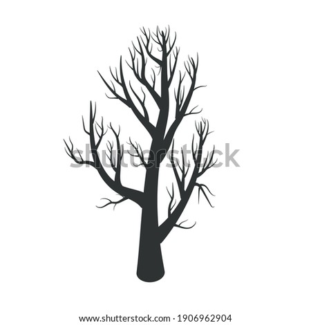 Silhouetted tree art vector  illustration