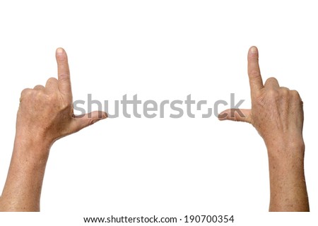 Hands frame isolated on a white background