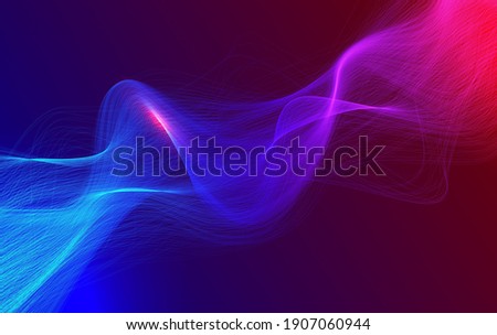 Abstract background with pink and blue wave design - colorful shiny wave with lines created using blend tool. 