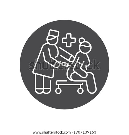 Individual anesthesia for pregnant women black glyph icon. Pictogram for web, mobile app, promo. UI UX design element