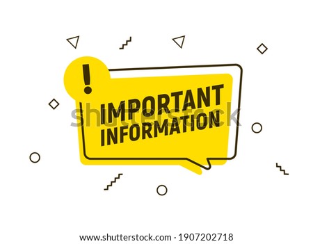 Important attention notice sign. Announce message banner important information Royalty-Free Stock Photo #1907202718