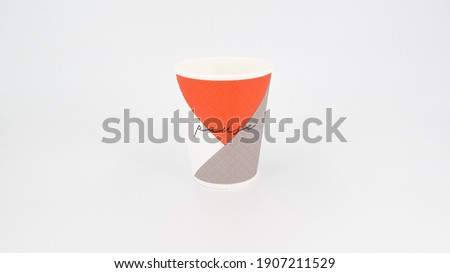 Close up take-out coffee cup Isolated on background