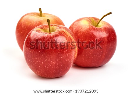 Shiny red apples, isolated on white background. Royalty-Free Stock Photo #1907212093
