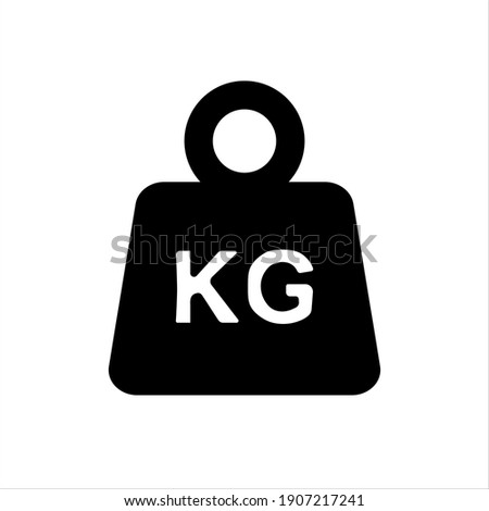 Simple KG weight silhouette icon, isolated on white isolated background. Vector Dumbbell icon.Flat design. Black silhouette.  Royalty-Free Stock Photo #1907217241