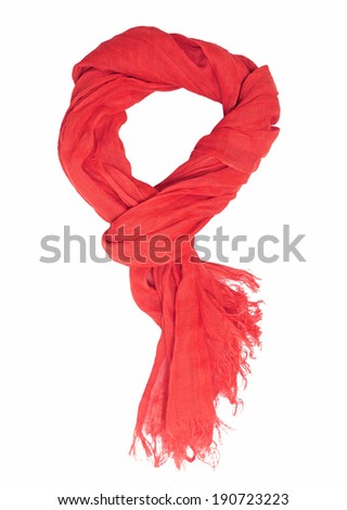 red scarf  isolated on white