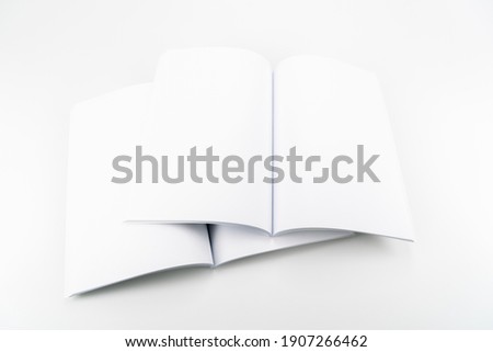 Blank catalog, magazines, book mock up on white background