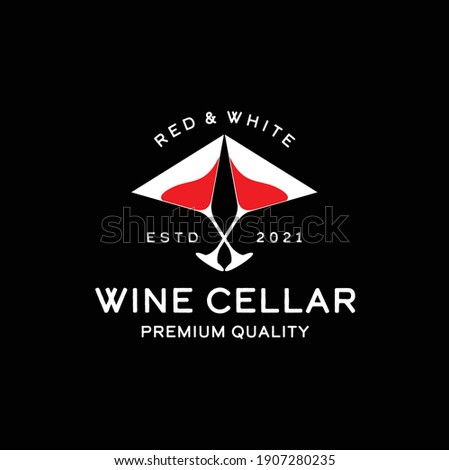 Wine Cellar Cross Glass Logo Template Design Inspiration