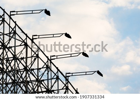 Silhouette of Billboard structure on blue sky background