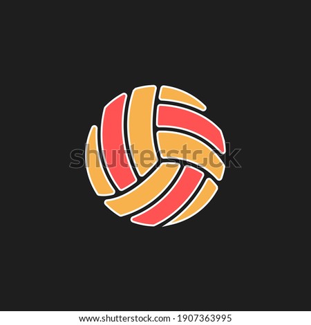 Vector volleyball league logo with ball. Sport badge for tournament championship or league.