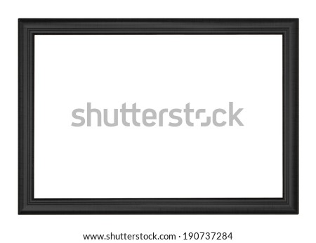   Black picture frame isolated on white background.