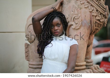portrait of joyful young teenager african american outdoor