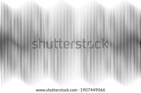 Abstract flow lines background . Fluid wavy shape .Striped linear pattern . Music sound wave . Vector illustration Royalty-Free Stock Photo #1907449066