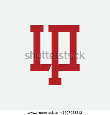 Monogram logo letter  L, P, LP or PL` modern, simple, sporty, red color on white background