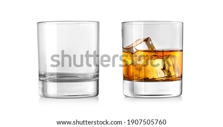 Empty and clean whiskey glass isolated on white background with clipping path Royalty-Free Stock Photo #1907505760