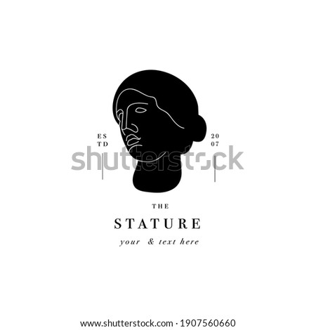 Vector antique logo - Venera head statue. Ancient greek or roman style elements Royalty-Free Stock Photo #1907560660