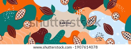 Vector frame with doodle cocoa and abstract elements. Hand drawn illustrations. Royalty-Free Stock Photo #1907614078