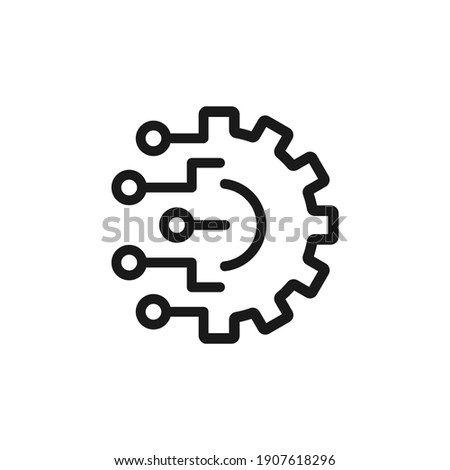 Digital technology gear icon concept isolated on white background. Vector illustration Royalty-Free Stock Photo #1907618296
