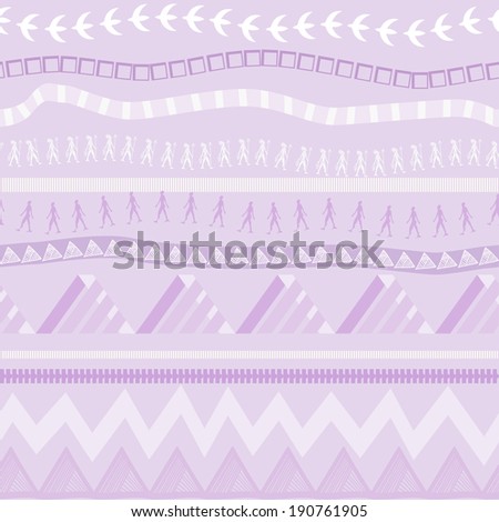 Seamless ethnic pattern in lilac tones