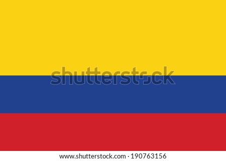 Flag of Colombia. Vector. Accurate dimensions, elements proportions and colors. Royalty-Free Stock Photo #190763156