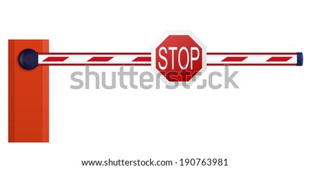 Automatic barrier on white background