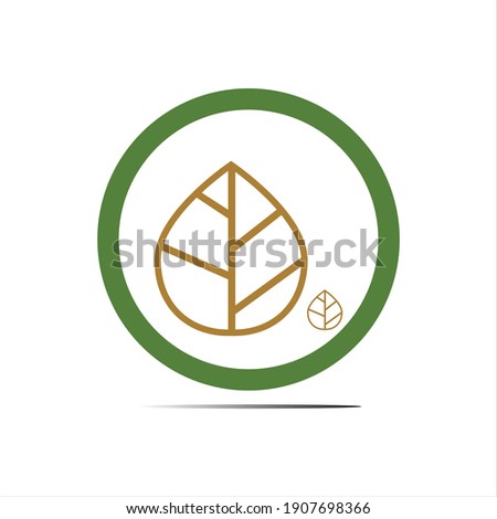 natural leaves logo vector icon illustration design template