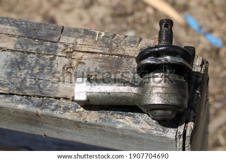 Damaged tie rod end from commercial vehicle Royalty-Free Stock Photo #1907704690