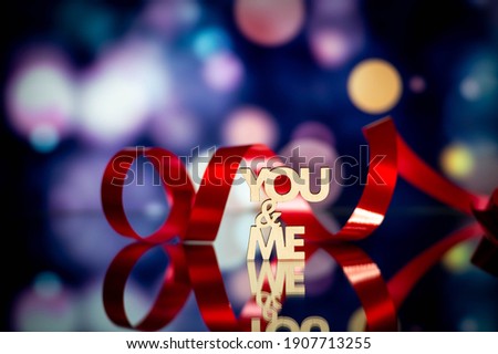 You and me. Delicate background for the holiday. Valentine's Day. Wedding day. Anniversary. Engagement day. Love Bokeh Background. 